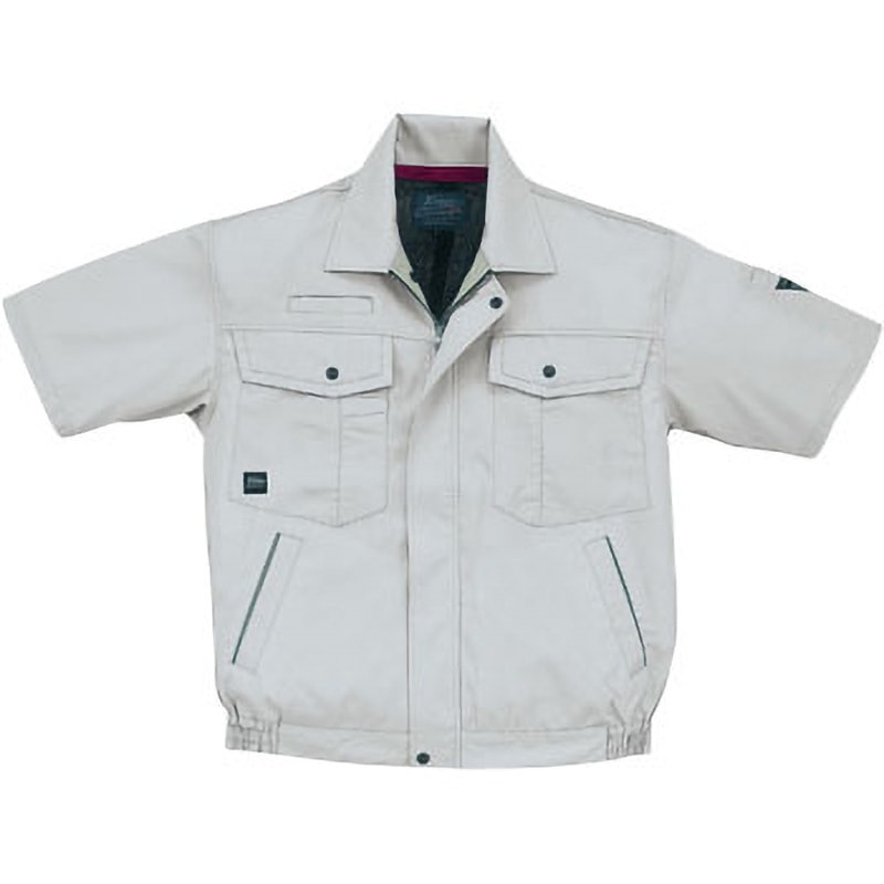 1271 1271 プリーツロンミニハイブリッド 半袖ブルゾン(春夏用) ジーベック 1260・1270シリーズ 帯電防止素材 グレー色 4L着丈71cm