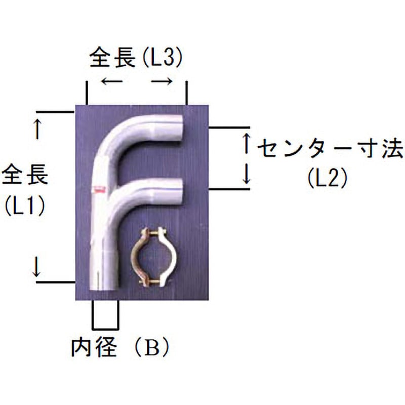 61-060 F型パイプ(鉄製) YSK(山脇産業) 外径60.5mm 61-060