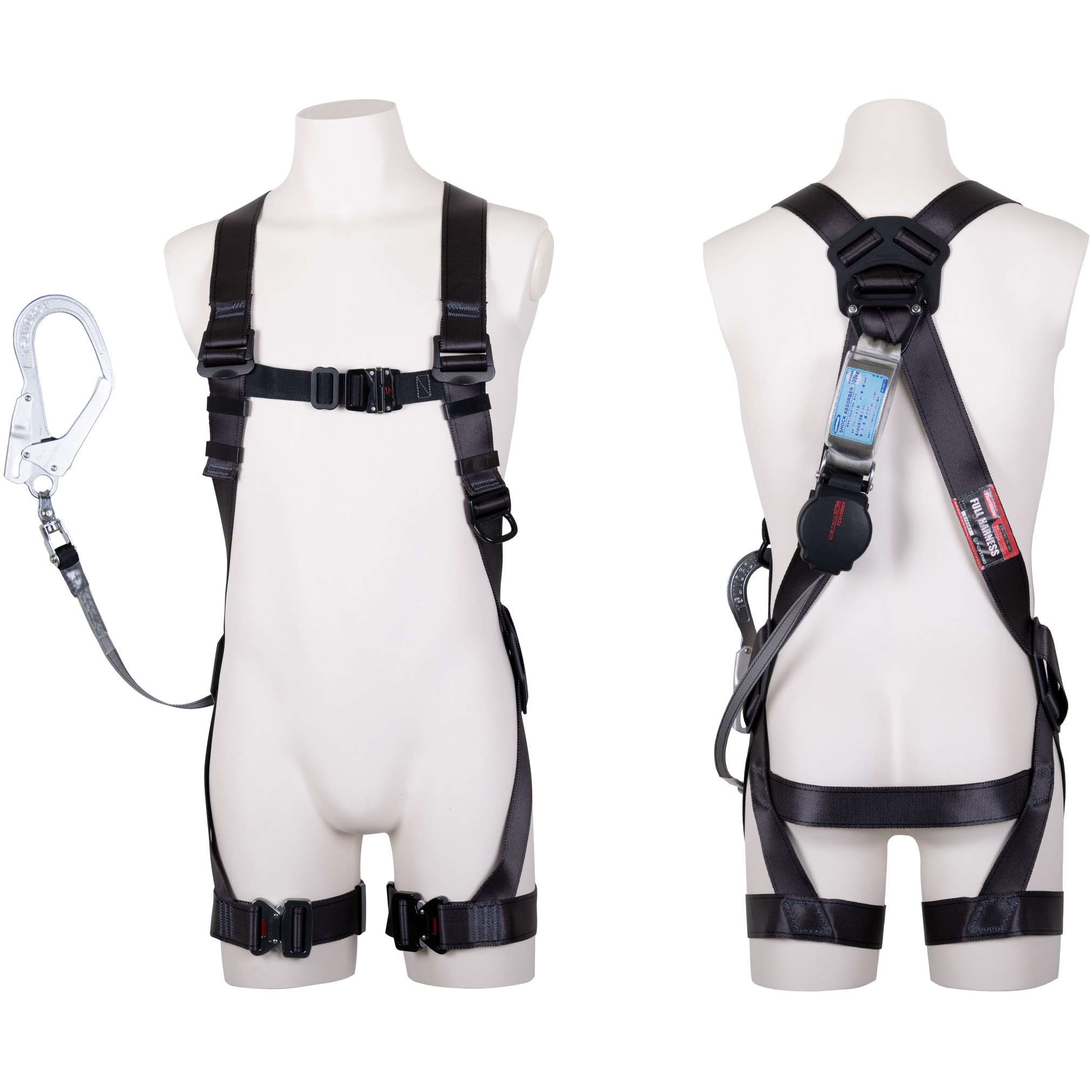 TH-504-OH93SV-OT-DG-L-R23-JAN-BX フルハーネス型墜落制止用器具 黒影ハーネス(KUROKAGE  HARNESS)ランヤード付 ワン・ハンド リトラ付 1セット 藤井電工(ツヨロン) 【通販モノタロウ】