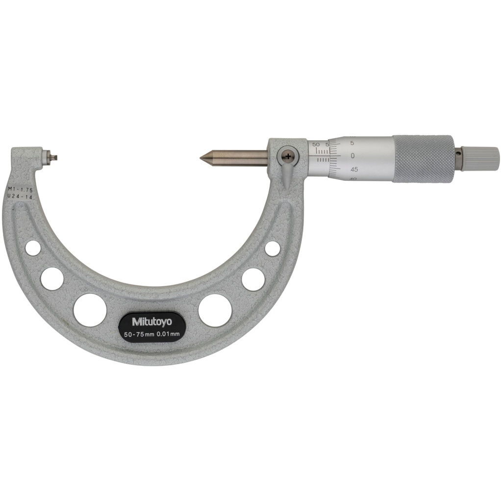 TMS-75/M3(ミツトヨ実施校正書・トレーサビリティ体系図付) 125シリーズ 固定式ねじマイクロメータ 1台 Mitutoyo(ミツトヨ) 【通販モノタロウ】