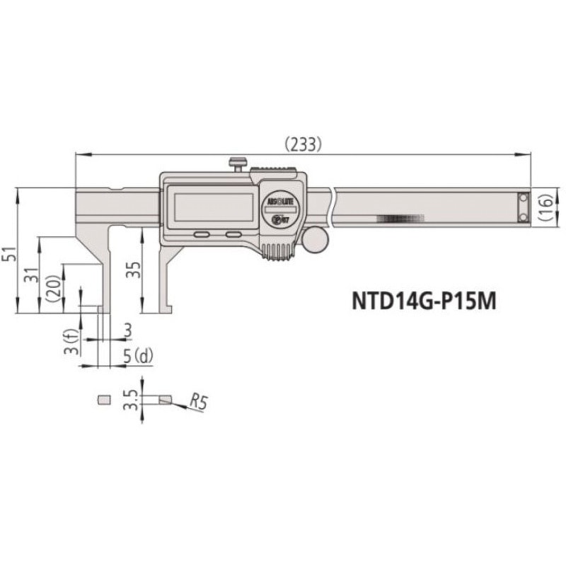 NTD14G-P15M(ミツトヨ実施校正書・トレーサビリティ体系図付) デジ