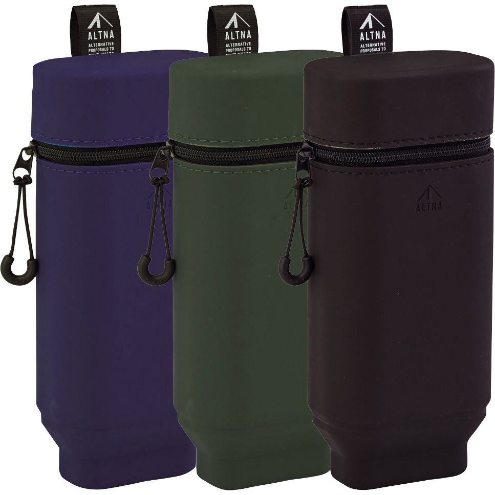 （まとめ） リヒトラブスタンドペンケース（オーバルタイプ） ネイビー A-7694-11 1個 〔×2セット〕