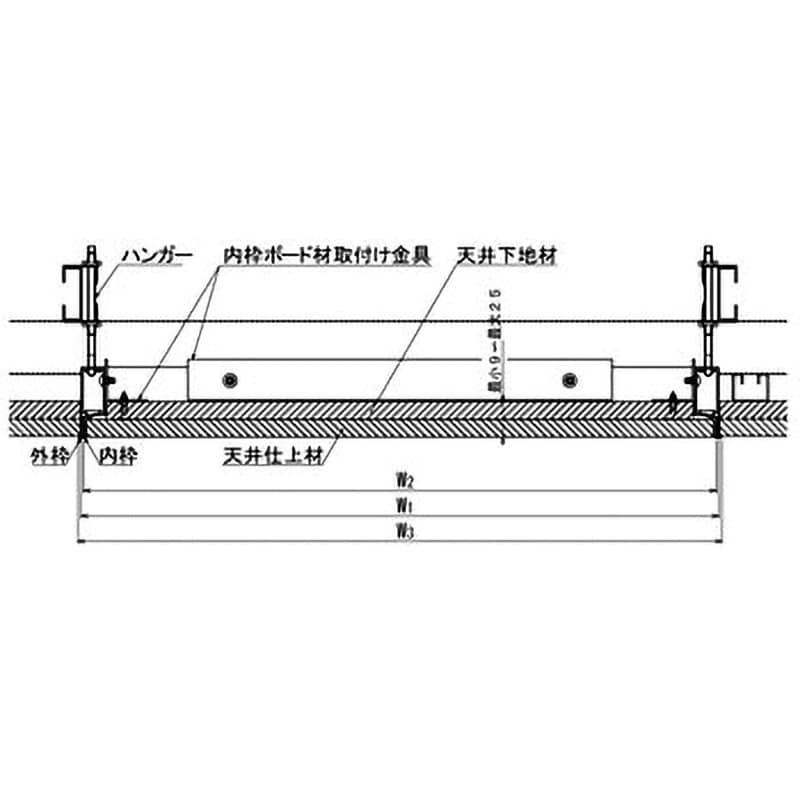点検口 天井 アルミ天井点検口 鋼製下地 CMJw-45 目地タイプ