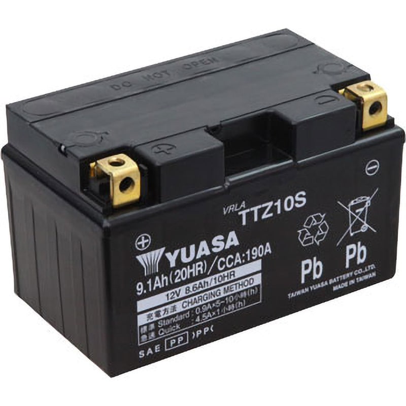 TTZ10S 12V高品質シールド・バイク用バッテリー(電解液注入済タイプ) 1