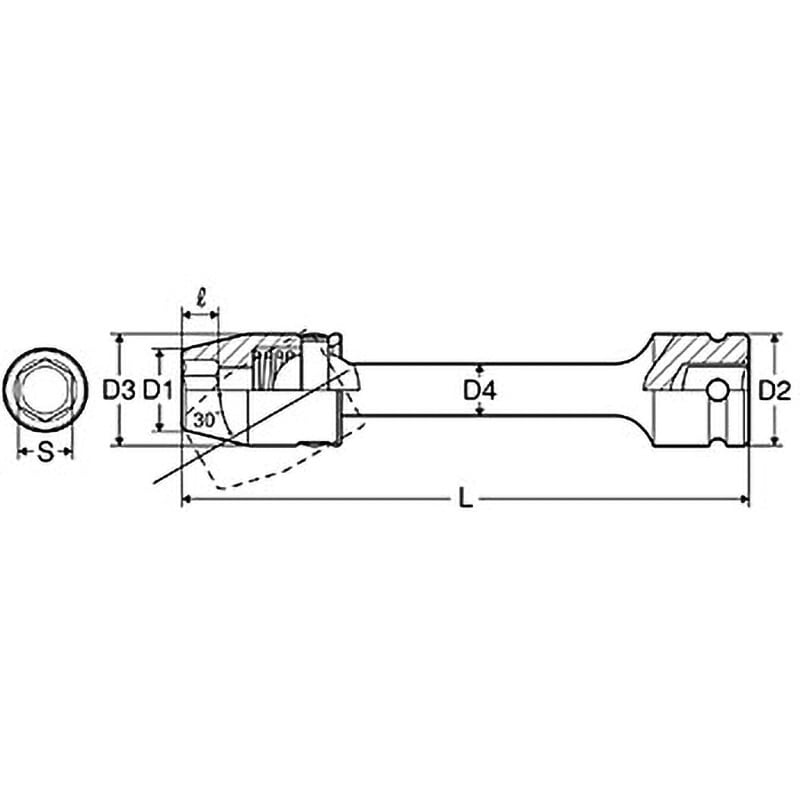【SALE／10%OFF P4US21-100 ユニバーサルエクステンション インパクトレンチ用 駆動工具