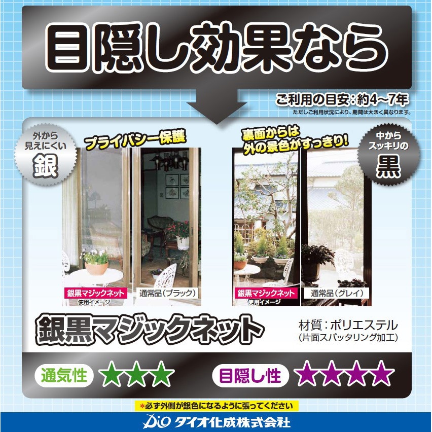 91×2m 銀黒マジックネット イノベックス(ダイオ化成) 20×20
