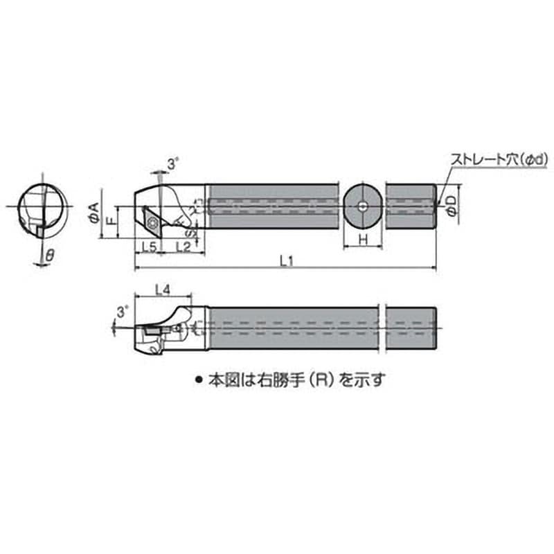 E20S-SDZCR11-27A ホルダ 京セラ スクリュークランプ方式 93° チップ逃げ角7° 右勝手 - 【通販モノタロウ】