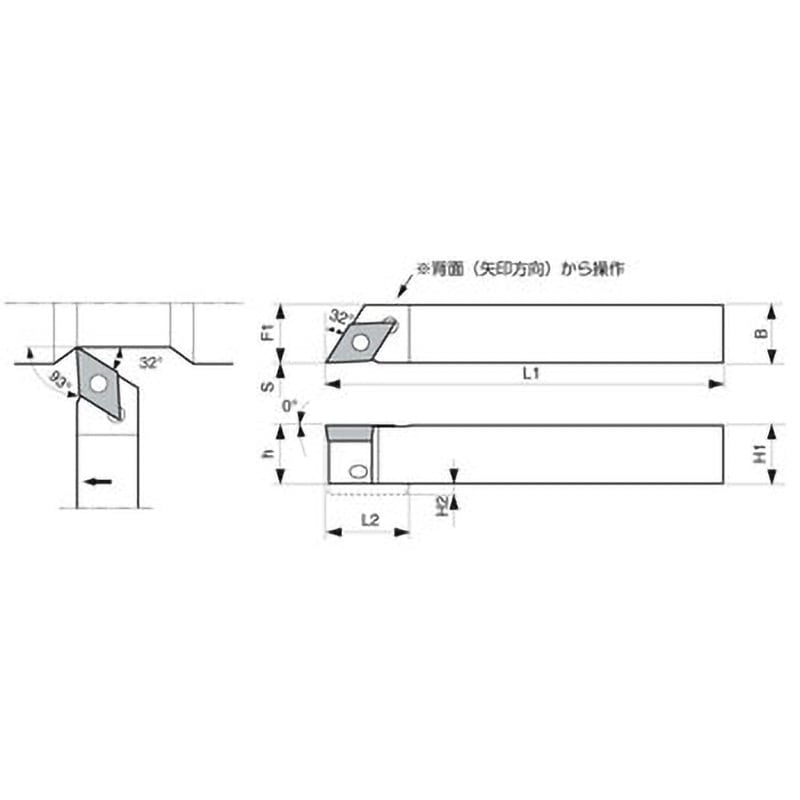 ADJCL1616JX-11FF ホルダ 京セラ 93° 左勝手 背面クランプ方式