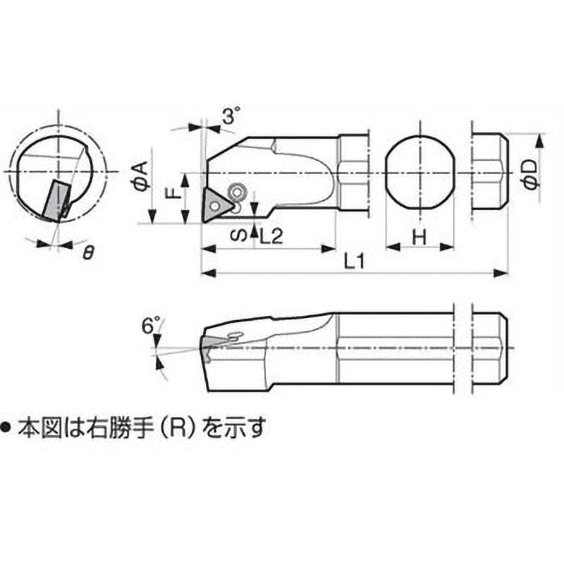 S20Q-PTUNL11-25 ホルダ 京セラ 93° 適合チップ正三角形60° 左勝手   S20Q-PTUNL11-25
