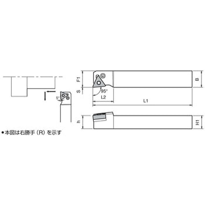 PTLNR1620JX-16FF ホルダ 京セラ 95° 右勝手 適合チップ正三角形60°