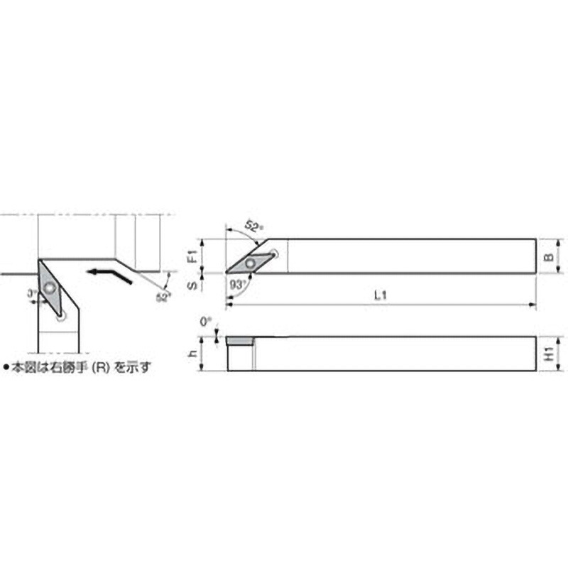 SVJBR1212JX-11FF ホルダ 京セラ 93° 右勝手 スクリュークランプ方式