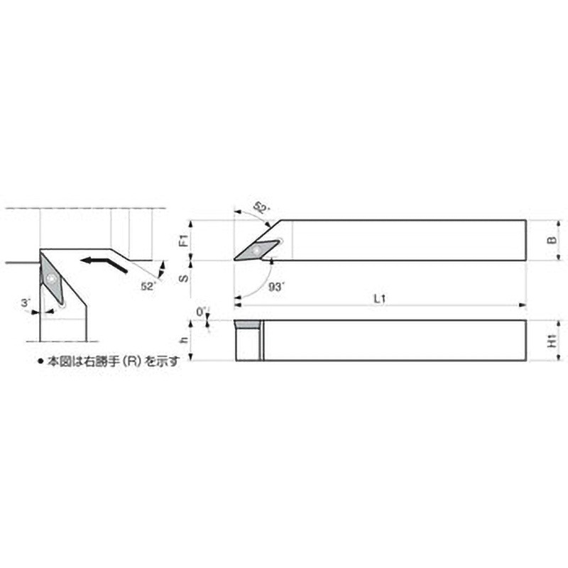 SVJPR1616JX-11FF ホルダ 京セラ 93° 右勝手 スクリュークランプ方式