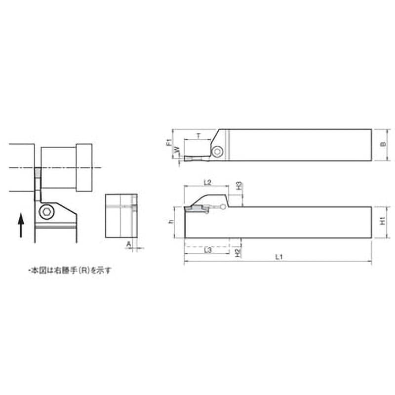 京セラ 溝入れ・突っ切り用ホルダ KGD KGDR2525M-3T06-