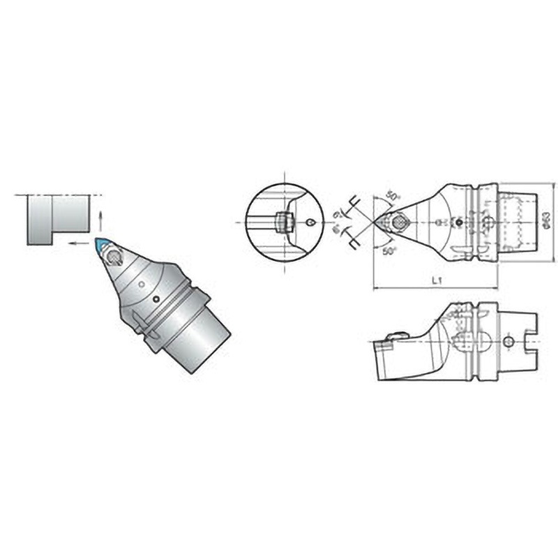 T63H-WWMNN-H08 ホルダ 京セラ 適合チップWN□A0804…/WN□G0804…/WN□M0804…   T63H-WWMNN-H08