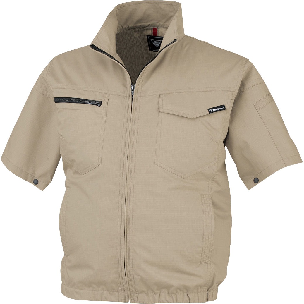 XE98013 空調服TM 制電半袖ブルゾン  XE98013 (服のみ) ジーベック キャメル色 サイズS