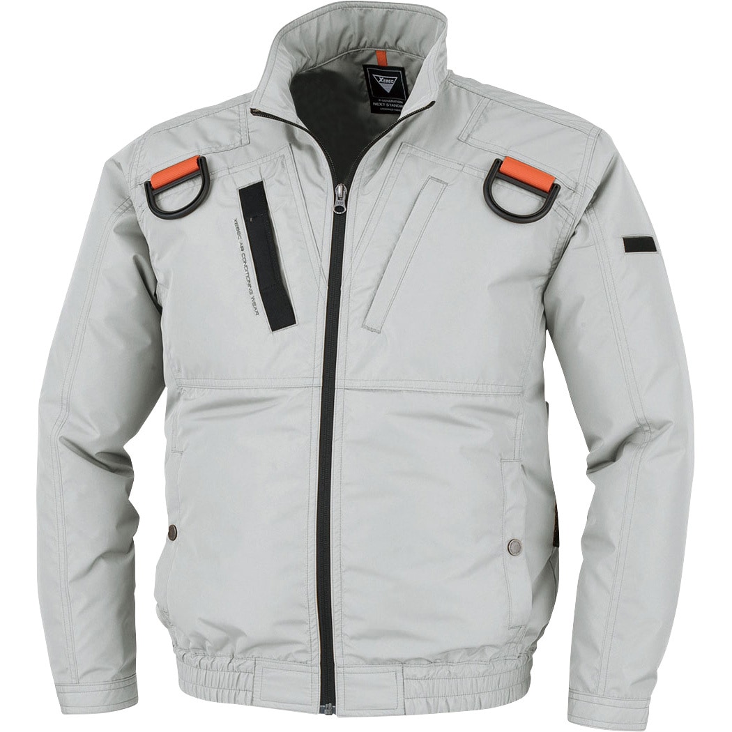 XE98103 空調服TM チタン加工ハーネス対応ブルゾン  XE98103 (服のみ) ジーベック ポリエステル100% シルバーグレー色 サイズ4L