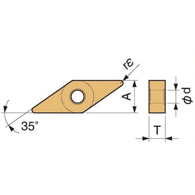 VNMG160408MS CA6515 チップ VNMG-MS 京セラ 形状ひし形35° 逃げ角0度