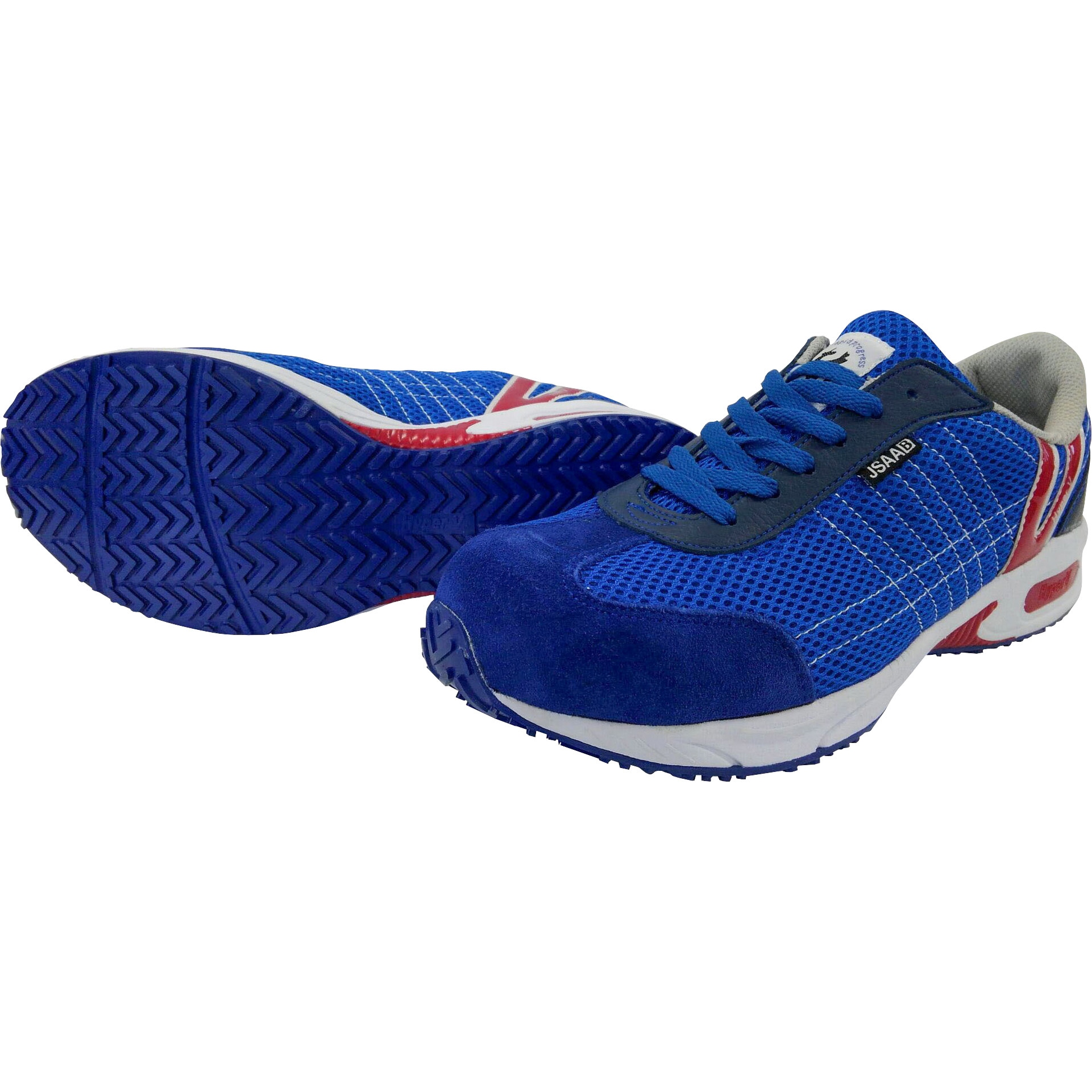 #2000 ハイパーV#2000 安全スニーカー(ヒモ・JSAA B種認定) 日進ゴム 紐タイプ ローカット ゴム底 ブルー色 樹脂 JSAA B種適合規格 サイズ24.5cm足幅3E