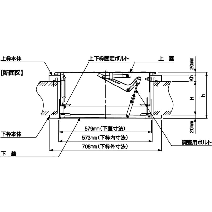 非常用避難口レクスター避難ハッチ「改修用RKCタイプ」ハッチ枠・梯子セット