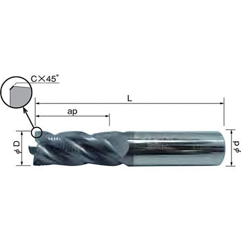 EFS-E44 16-34W16CF92 ソリッドエンドミル イスカル 4枚刃 IC900製 刃径16mmシャンク径16mm刃長34mm  EFS-E44 16-34W16CF92