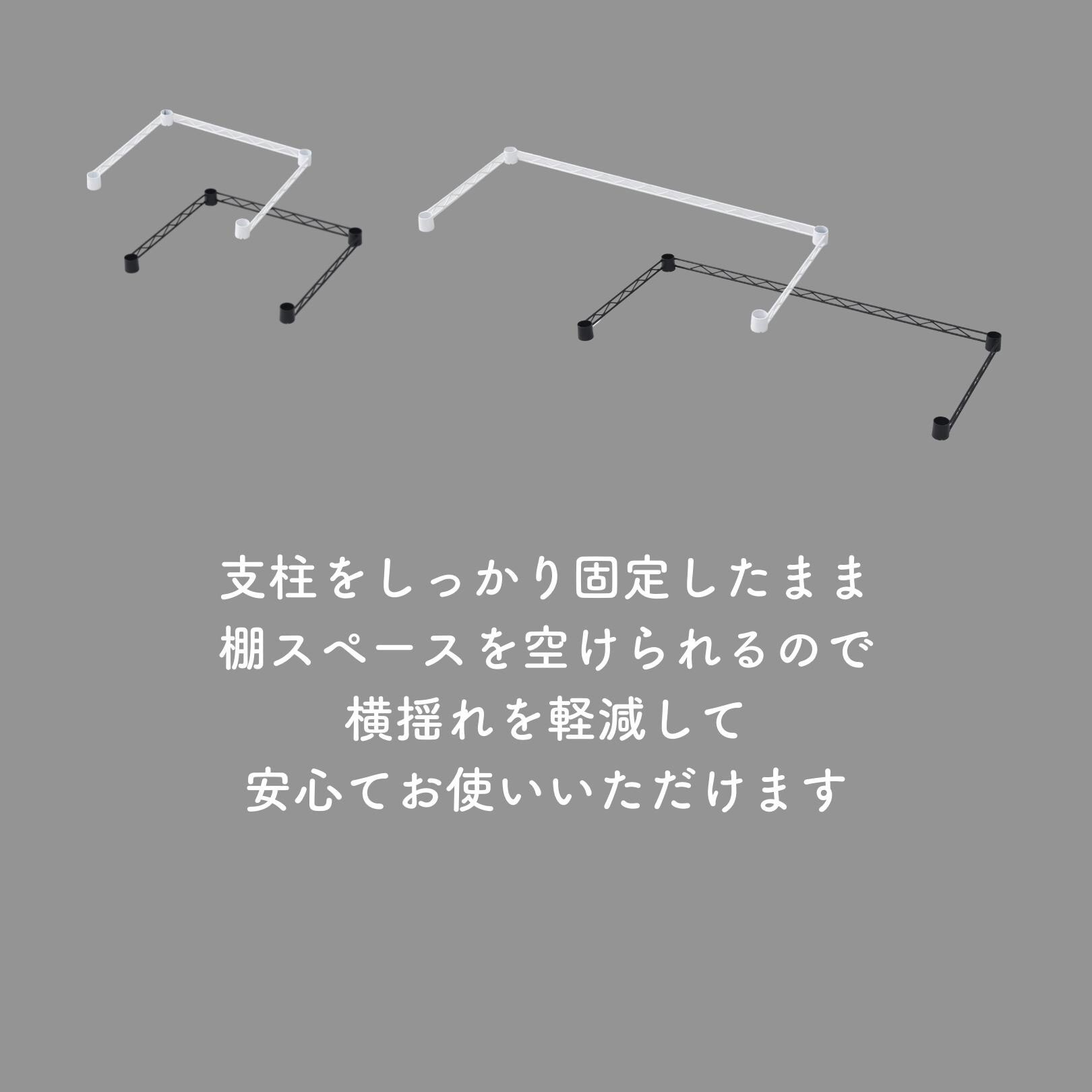 ICMB-87(WH) スチールラック用 コの字バー YAMAZEN(山善