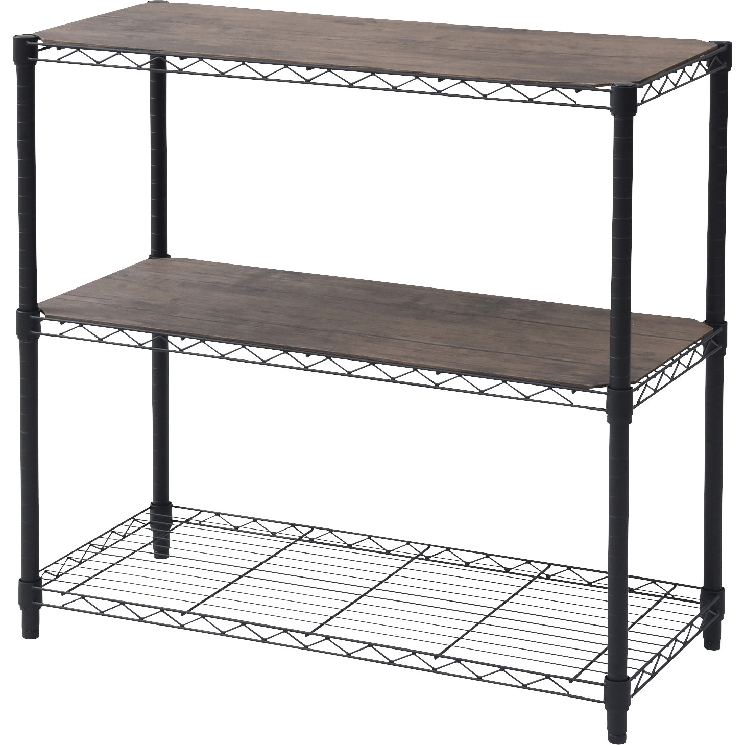 ICM83873J(BK)WB スチールラック YAMAZEN(山善) 3段 ブラック色 高さ