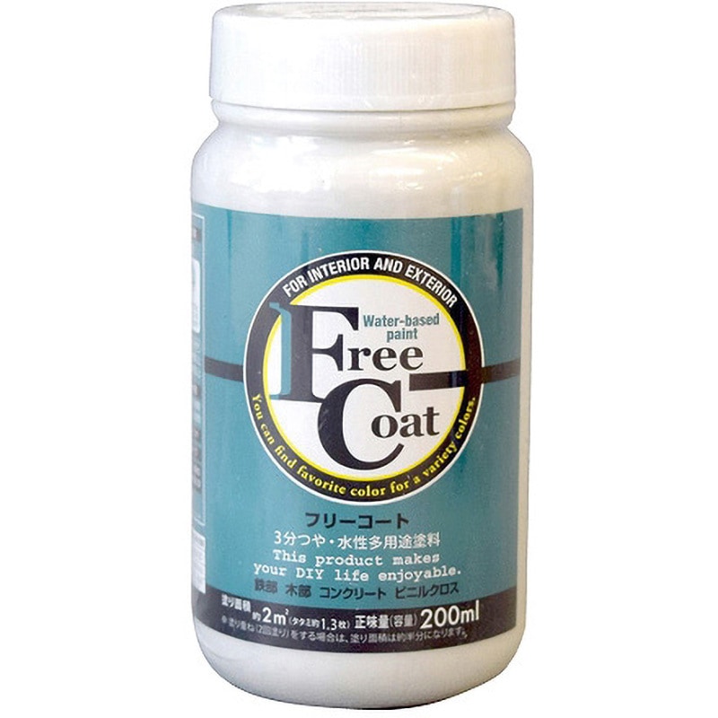 アトムペイント 水性フリーコート 1.6L ホワイトグレー ■▼203-7087 00001-23303 4缶 水性多用途塗料（ペンキ）｜水性３分つや塗料｜フリーコート