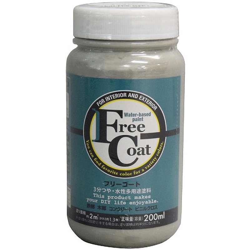 アトムペイント 水性フリーコート 1.6L ホワイトグレー ■▼203-7087 00001-23303 4缶 水性多用途塗料（ペンキ）｜水性３分つや塗料｜フリーコート