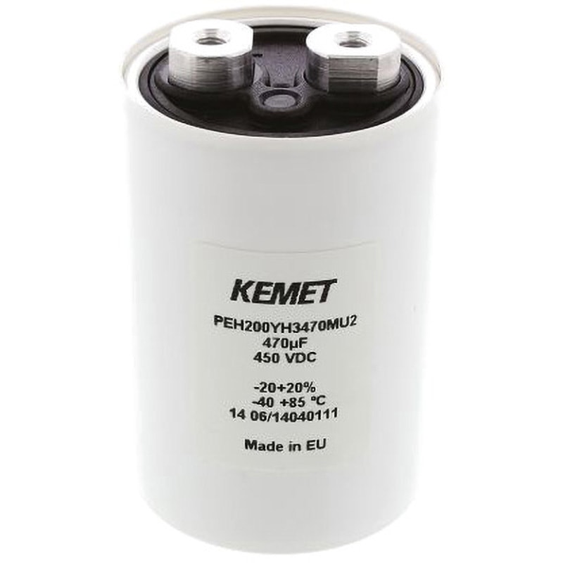 PEH200YH3470MU2 KEMET アルミ電解コンデンサ，ネジ端子 450V dc 470μF KEMET 1個 PEH200YH3470MU2 5,948円