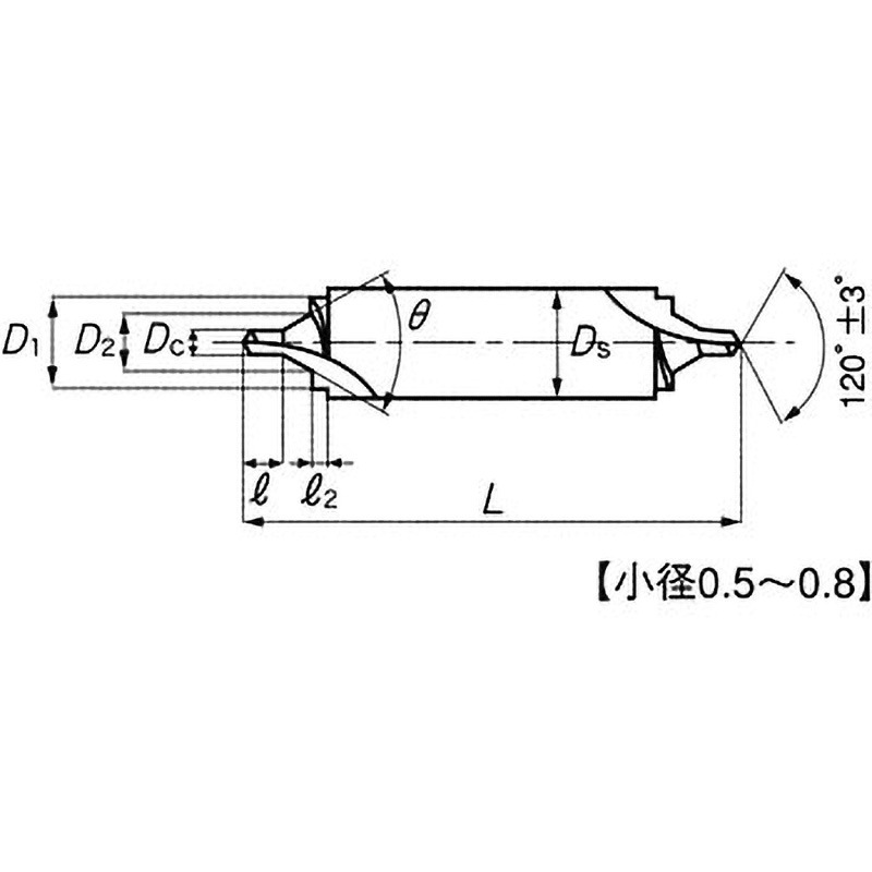 根付　寸法（cm）3.4x2.0x高7.9 CESC 0.8 X 60 X 3.15 強ねじれ溝JISC形60°センタ穴ドリル CESC