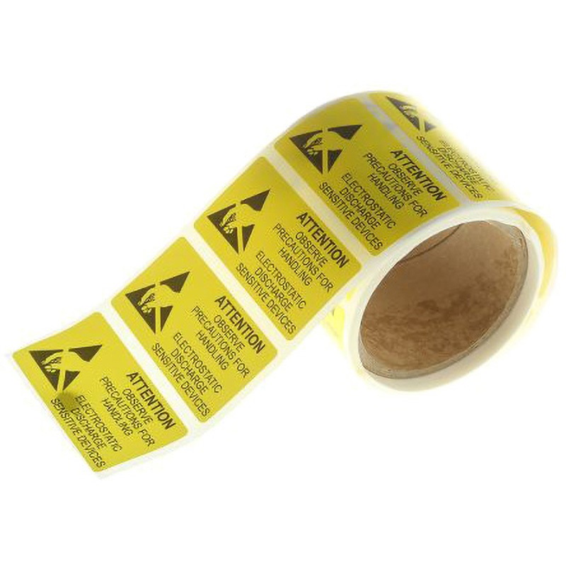 364-3593 ESDラベル RS Pro 黄 ビニール Attention (注意) 25 x 45mm RS PRO 1リール(100個) 364-3593