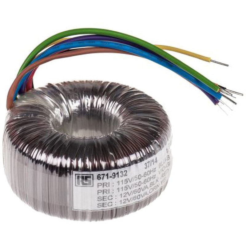 671-9132 RS Pro トロイダルトランス，1次：115V ac， 230V ac，2次：2 x 12V ac，電力：120VA 1個 RS PRO 【通販モノタロウ】