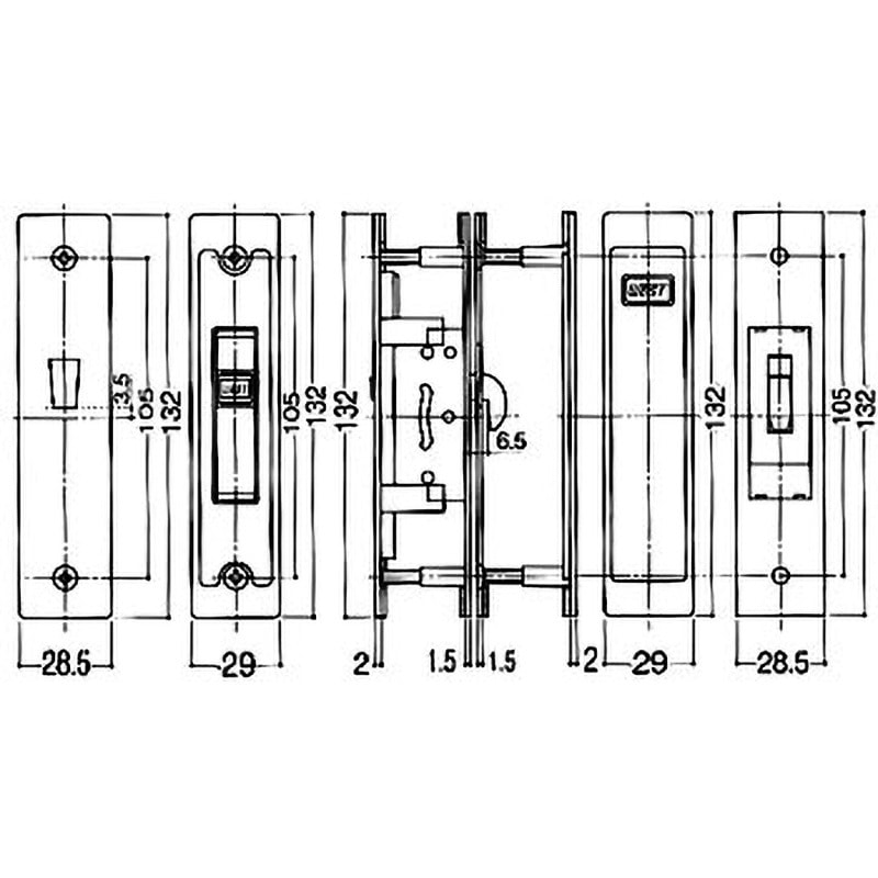 312-S0613-BT 引き戸錠 召し合わせ ウエスト 適合扉厚28mm 312
