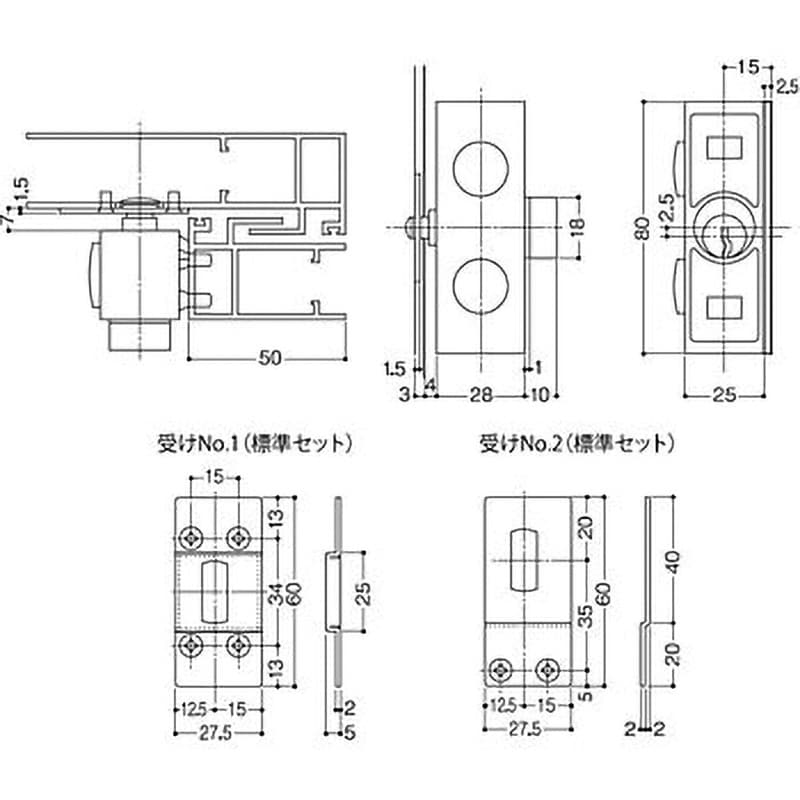 553-X0307-SA 補助外締錠 1個 ウエスト 【通販モノタロウ】