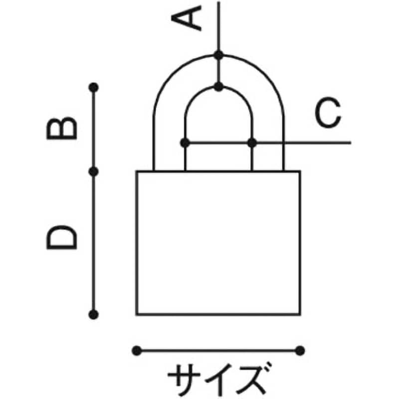 1000-40 南京錠 関東Noキー アルファ 真鍮製 呼び寸法40 - 【通販モノタロウ】