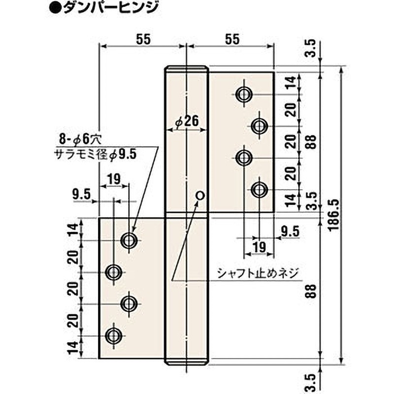 日東工器 オートヒンジ 1210L 空丁番 1210R / 1210L シルバー｜オートヒンジ（丁番型）｜日東工器