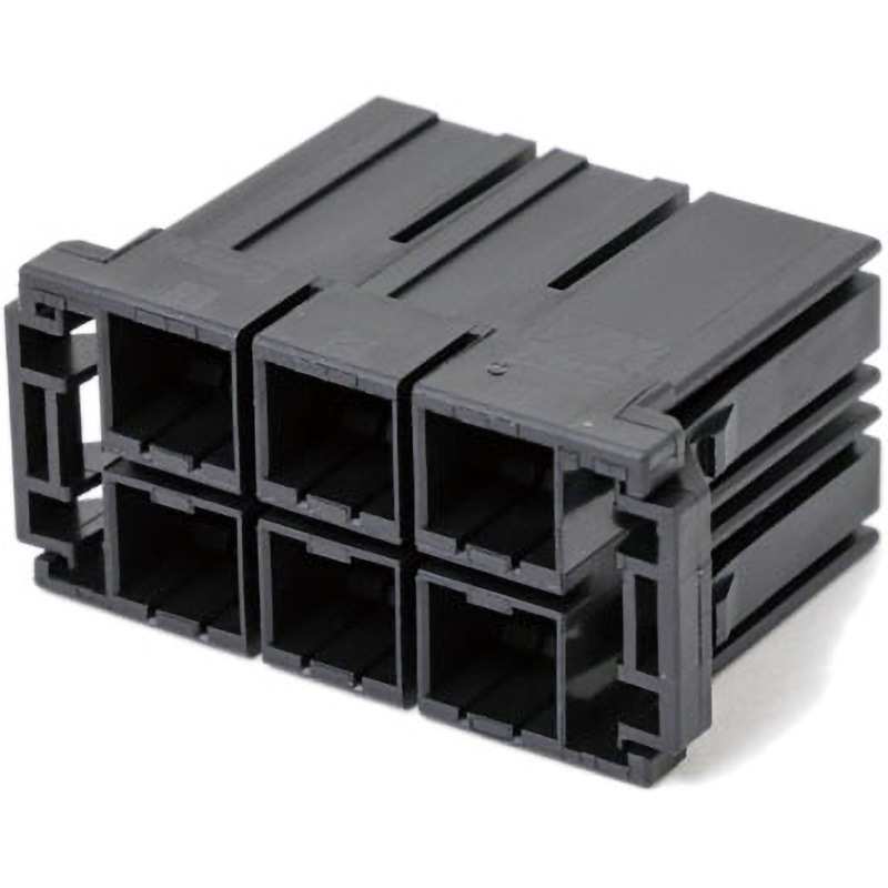 3-917807-3 D-5200M 2列型 高電流モジュラタイプ TE Connectivity Japan(旧:TYCOELECTRONICS(タイコエレクトロニクス)) 黒色 ストレート 極数6 リセ・ハウジングタイプ  1パック(10個) 3-917807-3