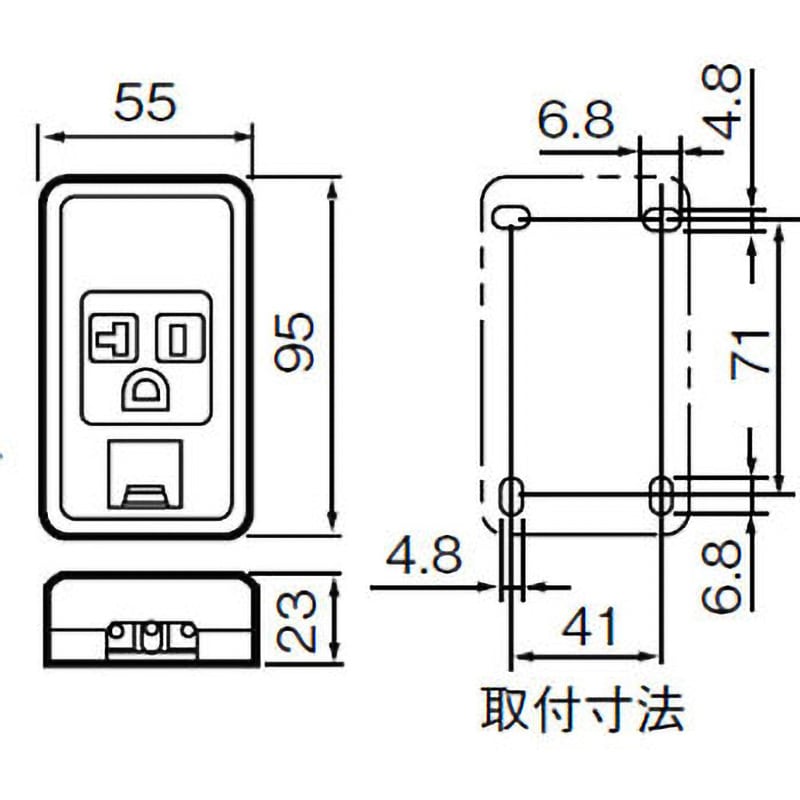 リファインシリーズ 15A・20A兼用露出コンセント Panasonic