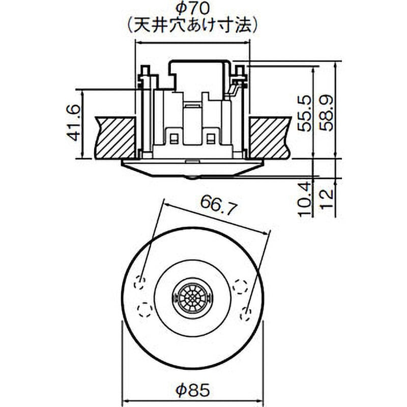 WTK2411K 住宅向 天井取付熱線センサ付自動スイッチ 1個 パナソニック(Panasonic) 【通販モノタロウ】