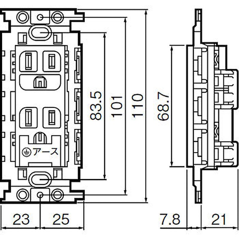 wakuku 新品未開封 WN113249 アースターミナル付接地ダブルコンセント Panasonic