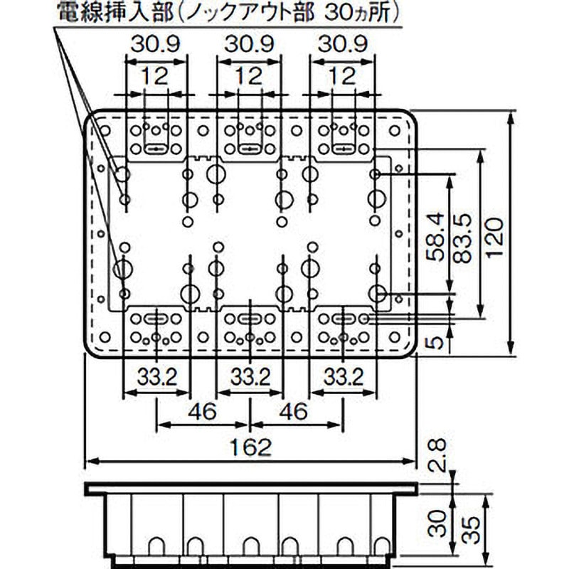高気密パッキン 金属製埋込取付枠専用(3個用) 1個 取寄品 未来工業(MIRAI) BZ-3CRCDO