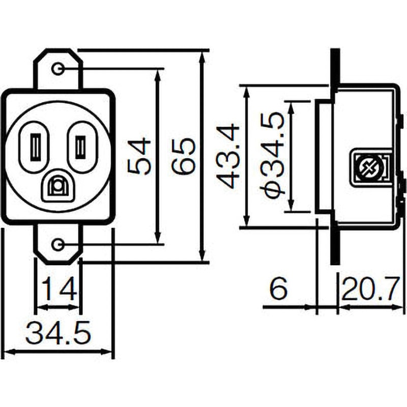 WCF53004B 機器用埋込コンセント Panasonic(パナソニック) 引掛タイプ