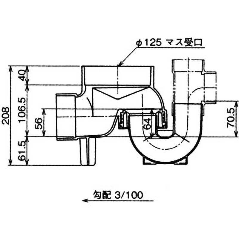 SD-UTK 起点トラップマス Aron(アロン化成) 勾配3/100 75×75-125