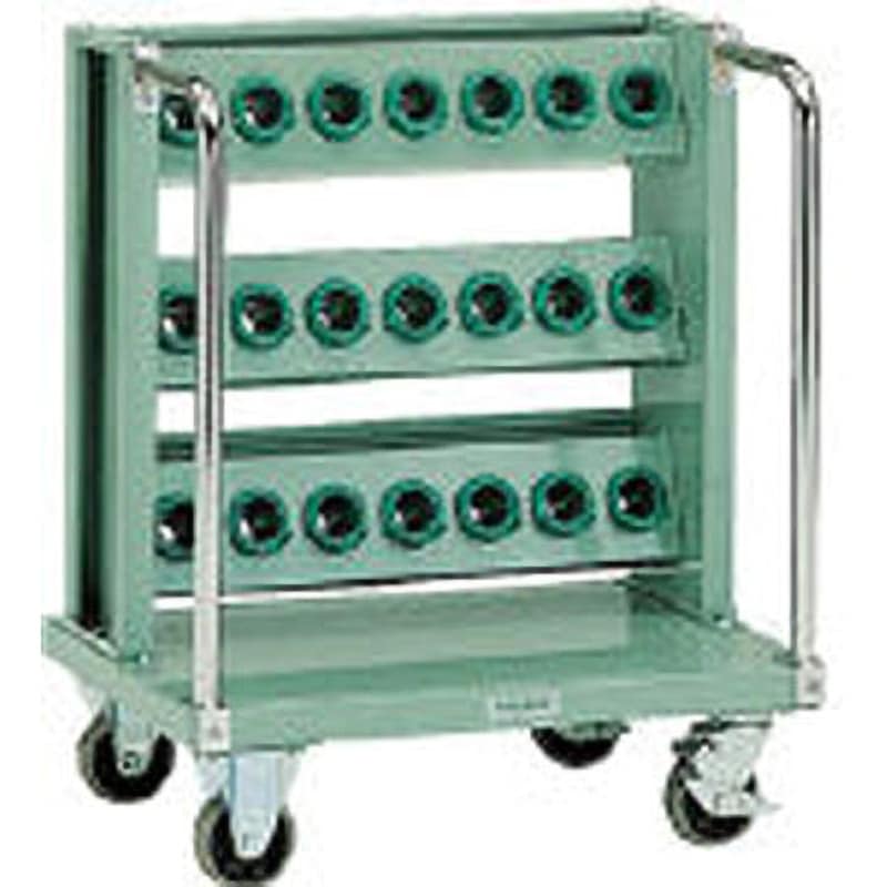 VTLW37 ツーリングワゴン片面移動式 TRUSCO ウレタン グリーン色 間口675mm高さ805mm  VTLW37