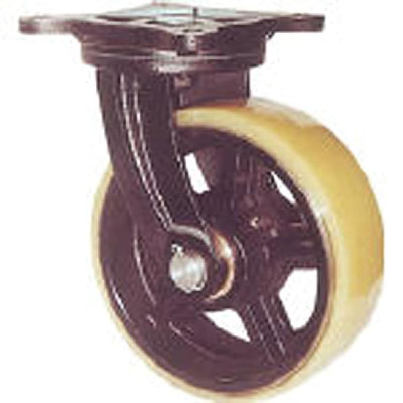 MUHAMG300X100 鋳物重量用キャスター ヨドノ ウレタン車輪 単輪 許容荷重1500daN 取付高355mm  MUHAMG300X100