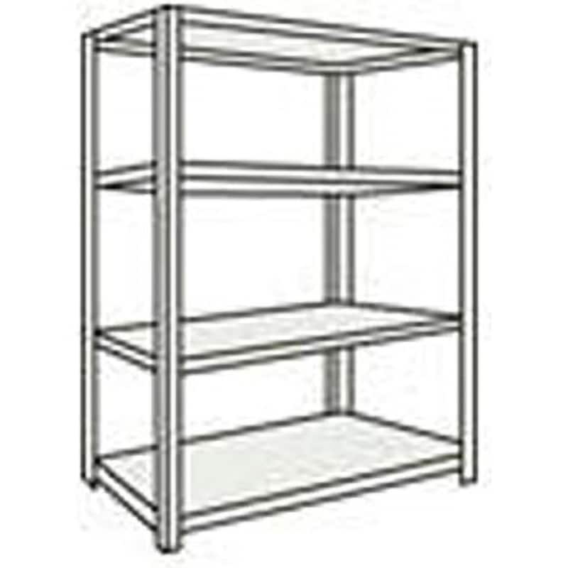 44X14 軽量棚開放型 1215×465×1204 天地4段 TRUSCO グレー色 スチール 荷重1000kg