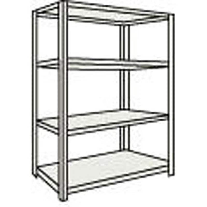 54W14 軽量棚開放型 1215×615×1504 天地4段 TRUSCO グレー色 スチール 荷重1000kg 21,885円