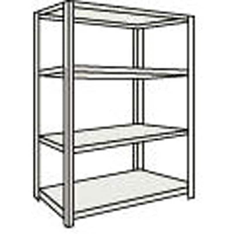 L43W14 中棚ボルトレス軽量棚 893×618×1204 天地4段 TRUSCO グレー色 スチール 荷重400kg 間口890mm奥行615mm  L43W14 15,386円