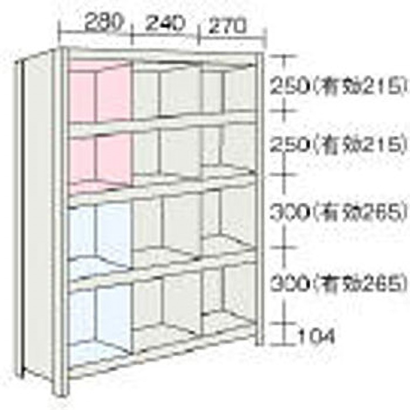 43V35 軽量棚縦仕切付 890×315×1204 3列4段 1セット TRUSCO 【通販モノタロウ】