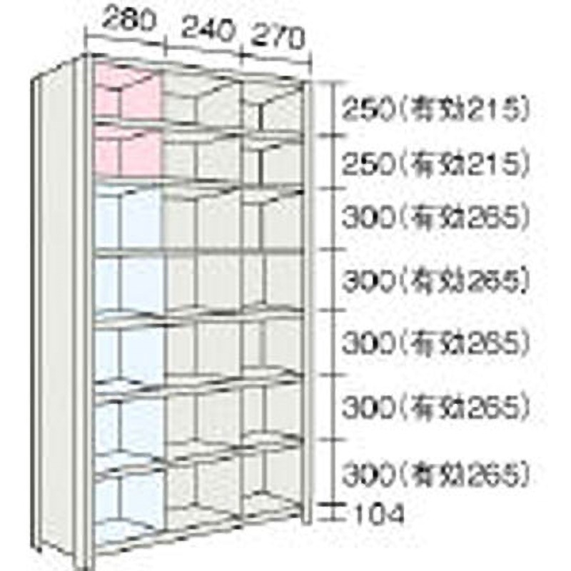 73X38 軽量棚縦仕切付 890×465×2104 3列7段 1セット TRUSCO 【通販モノタロウ】